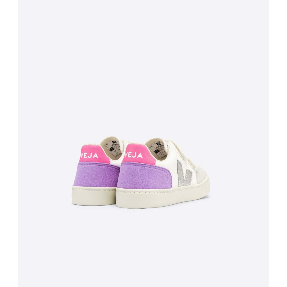 Veja V-12 CHROMEFREE Kids' Shoes White/Purple | CA 749KOR